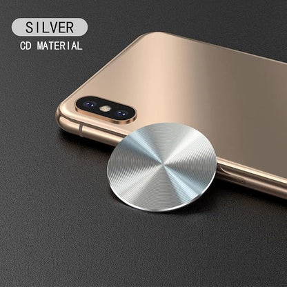 SALEX Phone Metal Plates 4 Pack for Magnetic Car Mount. Kit of 4 Clear Silver Round 3M Adhesive Discs Without Holes for Case Back. Strong Circular Cell Phone Magnet Holder Replacement Stickers Set