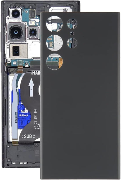 Back Panel Replacement for Galaxy Galaxy S23 Ultra 5G SM-S918B Easy On Installation Battery Cover (Black)
