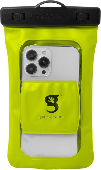 geckobrands Float Phone Dry Bag with Arm Band - Floating Watertight Dry Bag Phone Pouch, Fits Most iPhone and Samsung Galaxy Models Green