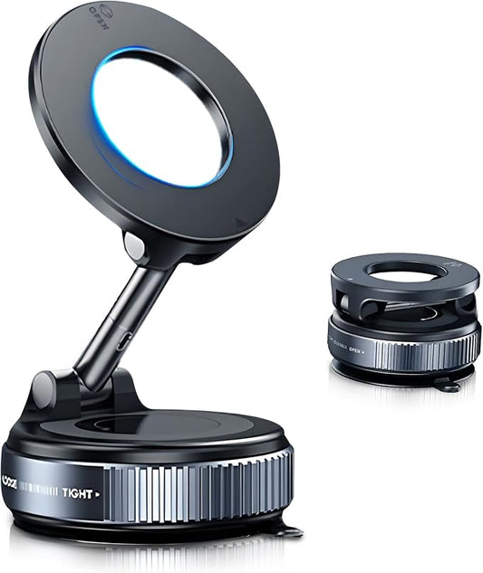 Magnetic Phone Holder for Car - Suction Cup Phone Mount for Magsafe, Universal 360° Dashboard Phone Holder Vacuum Cell Phone Holders for Your Car/Gym/Mirror Car Mount for iPhone & Android