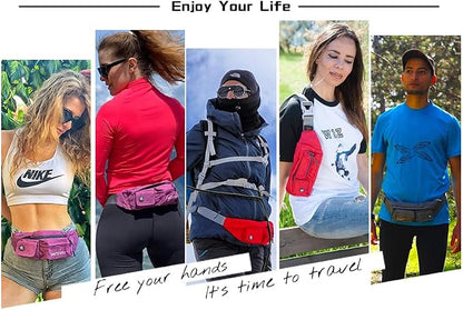 WATERFLY Fanny Pack for Women Men Water Resistant Small Waist Pouch Slim Belt Bag with 4 Pockets Lightweight Crossbody Chest Bag Fit All Phones, 11.02 x 2.1 x 4.3 inch,11.02 x 2.1 x 4.3 inch