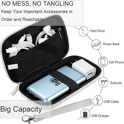 CAAORDKSO Hard Electronic Organizer Travel Case, Waterproof Shockproof Hard EVA Carrying Case for Power Bank,Chargers,Cable, Cord, Mouse, External Hard Drive Case Electronics Accessories Organizer Bag