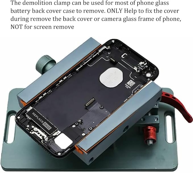 SaiDian 1Pcs Phone Back Cover Glass Demolition Clamp Lockable 360° Rotary Clamp Back Rear Camera Glass Frame Removal Repair Tool for Phone Tablet Repair Fixture Holder Tool