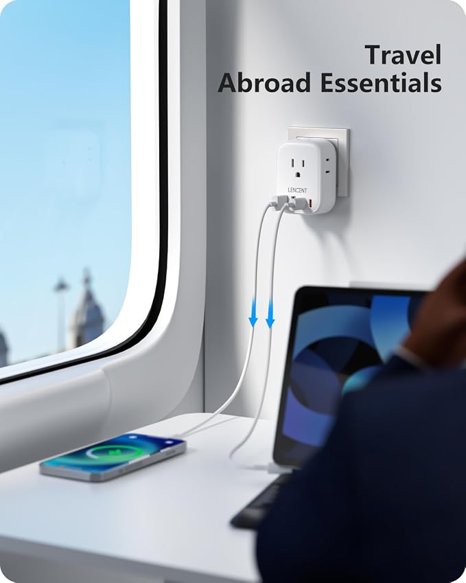 LENCENT South Africa Plug Adapter, Type M Adapter for South Africa | 4 American Outlets, 4 USB Ports(2 USB C), Type M Plug Converter for US to Bhutan Botswana Namibia Lesotho Nepal Sri Lanka