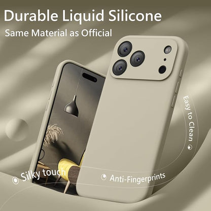 FireNova Magnetic for iPhone 17 Pro Max Case, Compatible with MagSafe, [Integrated Silicone Camera Control Button] [Camera Protection] Anti-Scratch Microfiber Lining Phone Case, 6.9", Khaki