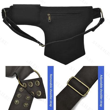 Cotton Waist Pack Fanny Bag for Women Outdoor Travel Sports Running Walking Hiking Hip Bum Belt Slim Cell Phone Purse Casual Waist Wallet Pouch 4/black