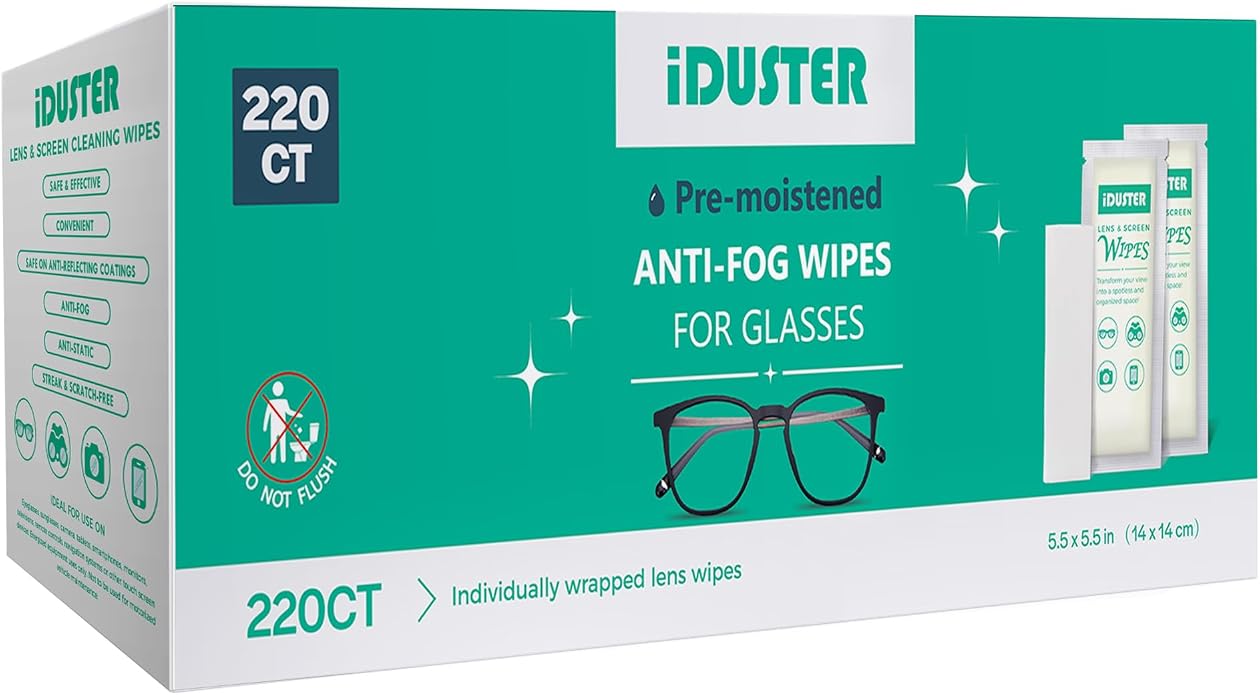 Screen Cleaner Wipes for Lens - Premoistened Eyeglasses Cleaning Wipes, Streak-Free Screen Wipes for iPad, Phone, Car, TV, Computer, Laptop, Eye Glasses