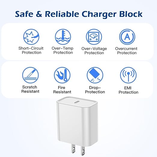 Fast Charging for iPhone 16/16e,Apple Charger Fast Charging,2Pack 20W USB C Charger Block with Extra Long 10FT USB C to Type C Charger Cable Cord for iPhone 16/16e/16Pro/16ProMax/15/iPad Pro/Air/Mini