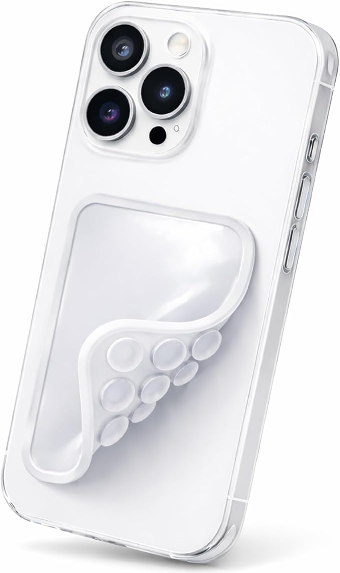 Reversible Two Sided Phone Mount – Reusable Adhesive for Walls & Suction Cups for Mirrors - Hands Free Filming for Gym, Home, Travel & Content Creators - Stick Your Phone Anywhere