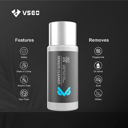 VSGO Digital Camera Cleaning Swab Sensor Cleaning Swabs with 10ml Sensor Cleaning Solution Dry CCD CMOS Clean Swab with Sensor Cleaner for Nikon Sony Canon DSLR Camera Clean (12mm (6pcs Sensor Swab))
