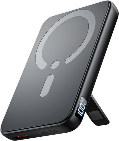for Magsafe Portable Charger, 12000mAh Wireless Magnetic Power Bank with Stand& PD 20W Fast Charging, for Magsafe Battery Pack Compatible with iPhone 17/16/15/14/13 Series,Powerbank for Travel Cruise