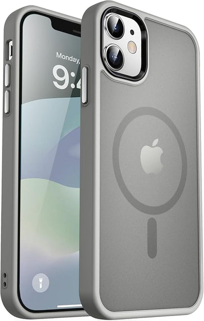 MOCCA Strong Magnetic for iPhone 12 Case/iPhone 12 Pro Case, [Compatible with Magsafe][Mil-Grade Drop Protection] Slim Shockproof Translucent Protective Phone Case for iPhone 12/12 Pro, Titanium Gray