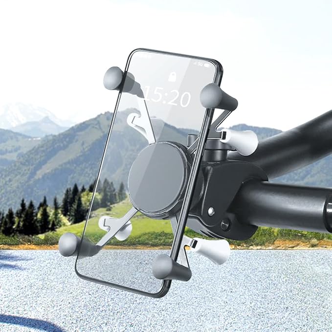 Strg Phone Mount with Clamp for Rails 1.0" to 2.0" in Diameter, Motorcycle Bike Phone Holder for Bike Motorcycle ATV/UTV Handlebar and More Rails (Clamp Pitch Diameter: 1.0" to 2.0")