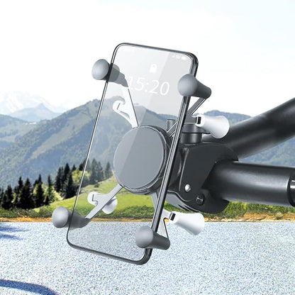 Strg Phone Mount with Clamp for Rails 1.0" to 2.0" in Diameter, Motorcycle Bike Phone Holder for Bike Motorcycle ATV/UTV Handlebar and More Rails (Clamp Pitch Diameter: 1.0" to 2.0")
