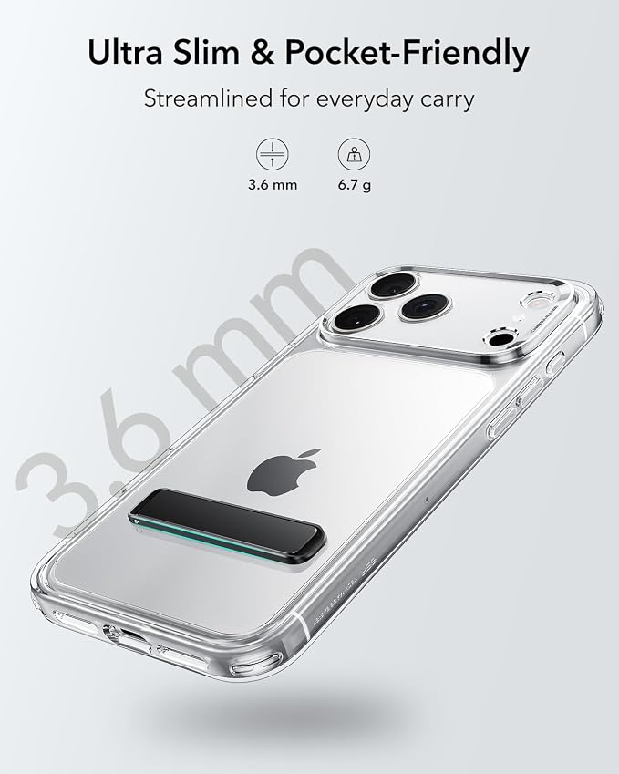 ESR Boost Phone Kickstand, Vertical and Horizontal Stand, Adjustable Angle, Compatible with iPhone Air 17 Pro Max, iPhone 17e/16/15/14/13/12, Samsung Galaxy S26/S25/S24/S23 Series, Google, Black