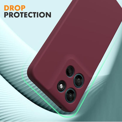 for Motorola Moto G Power (2026) Case, 2 Pack Tempered Glass Screen Protectors, Soft TPU Silicone Shockproof Gel Cover-Burgundy