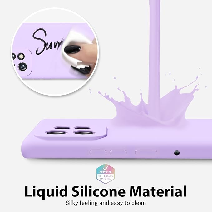 oakxco for Motorola Moto Edge Plus 2023 Case Silicone, Thin Slim Grip Soft Rubber Gel Protective Phone Case for Women, Matte Plain Solid Color Aesthetic Girly Case with Camera Cover, Purple Lavender