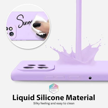 oakxco for Motorola Moto Edge Plus 2023 Case Silicone, Thin Slim Grip Soft Rubber Gel Protective Phone Case for Women, Matte Plain Solid Color Aesthetic Girly Case with Camera Cover, Purple Lavender