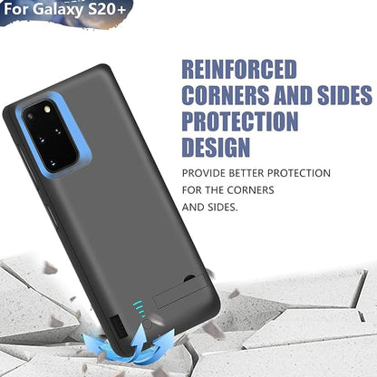 Sitong Battery Case for Samsung Galaxy S20+ Plus 5G, 6000mAh Rechargeable Extended Battery Charging Charger Case, Add 100% Extra Juice, Not Compatible with Galaxy S20 FE (6.7 inch) Black