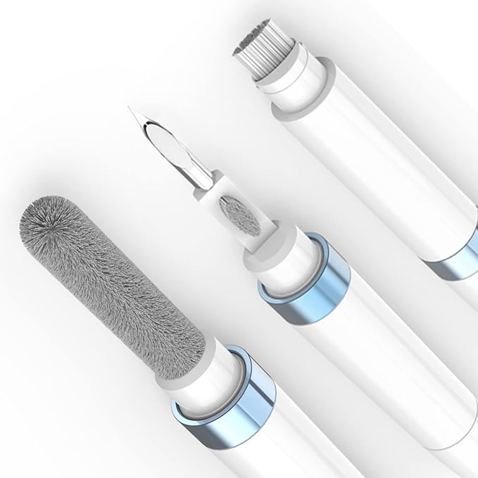 Dual-Brush Earbud Cleaning Pen | 4-in-1 Pro Kit for Precision & Durability, Tool Compatible with Airpods, Galaxy Buds, All Wireless Headsets -Blue