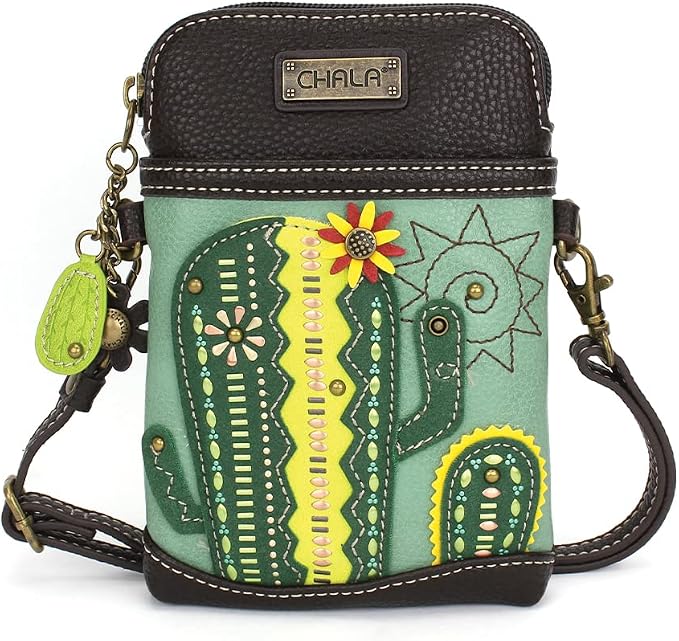CHALA Dazzled Cell Phone Crossbody Purse-Women PU Leather Multicolor Handbag with Adjustable Strap