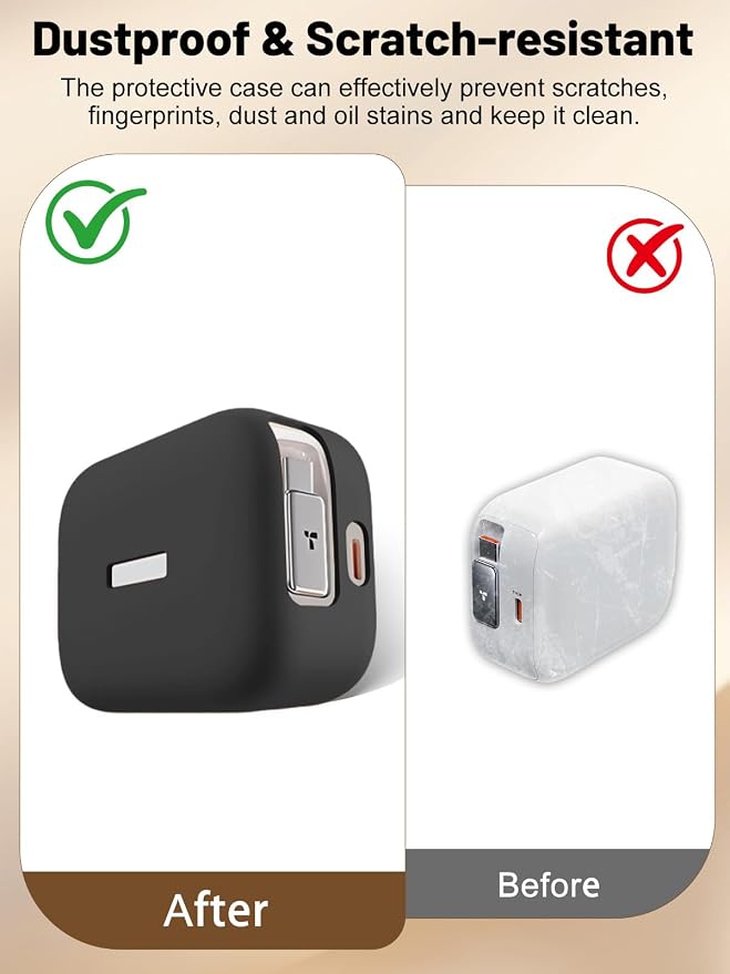 Silicone Protective Case for TORRAS FlexLine 67W Charger, Full-Body Protective Cover with Precise Cutouts, Shockproof Dustproof Charging Block Protector Sleeve & Scratch-Resistant Sleeve (Black)