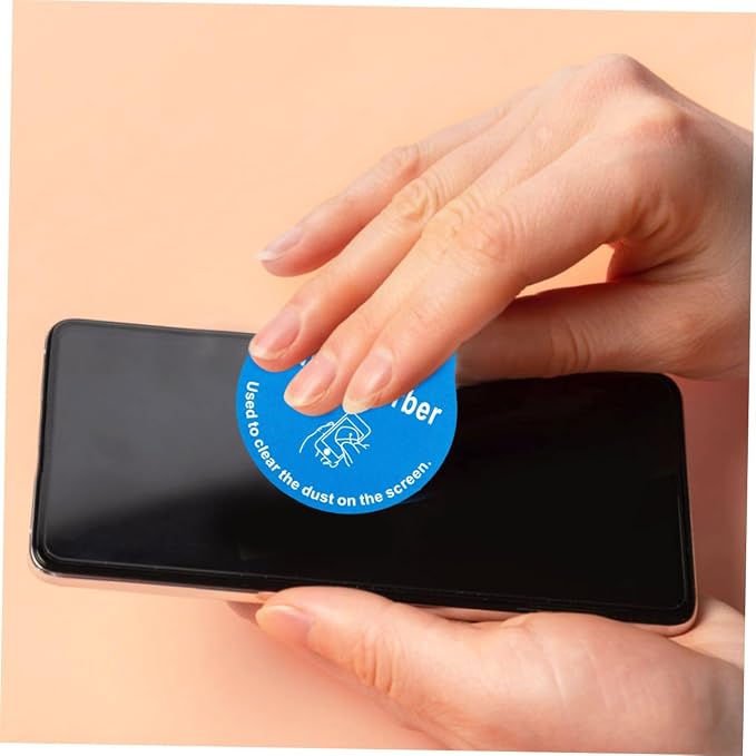 Mikikit 1000Pcs LCD Screen Sticker: Dust Removal Stickers Screen Cleaning Sticker LCD Cleaning Decals for Cell Phone Tablet Monitors