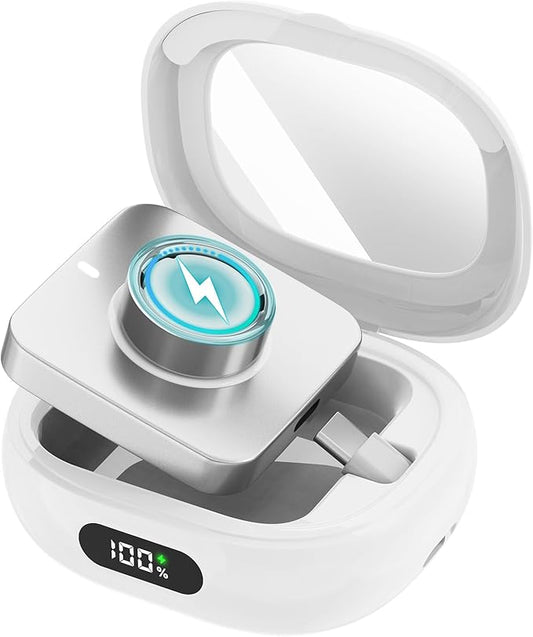 Charging Case for Oura Ring Gen 4 & 3 Charger, 2000mAh Portable Travel Power Station Fits All-Sized Oura Ring 4 & 3, 45-Day Runtime (Official Charger NOT Included)(White)