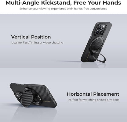 BENKS Magnetic Phone Grip Ring Holder Stand for Magsafe, 360° Rotation Adjustable Cell Phone Stand for iPhone 17/16/15/14/13/12 Series, Smartphone Accessories, Black