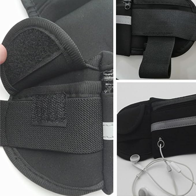 Slim Running Belt for Women Men,Runners Fanny Pack Phone Holder,Run Pouch Waist Belt for Workout Jogging,Money Belt Running Gift Gear Accessories(Black)