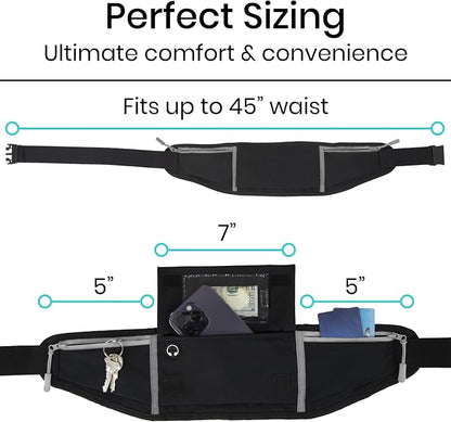 Vive Running Belt Fanny Pack for Women, Men, Kids, Adults, Jogging, Workouts- Waterproof Runners Reflective Waist Pack Bag with Phone Holder - for Fitness, Exercise, Gym, Hiking, Travel, Running Gift