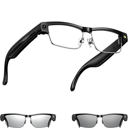 AI Smart Glasses with Camera, 8MP HD Video Recording, Real-Time Translation, Voice Assistant, camera glasses,ai glasses,Open-Ear Audio, Metal Frame, Auto Color-Changing Lenses for Travel & Vlogging