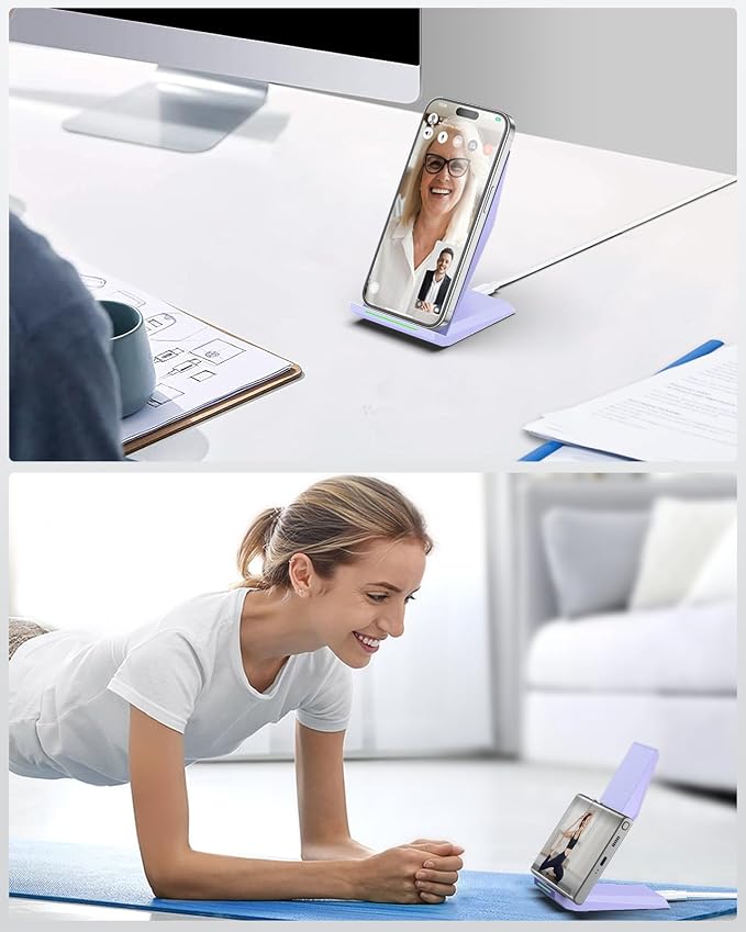 NANAMI Wireless Charger with USB C Charger - Fast Wireless Charging Stand Compatible with iPhone 17/16/15/14/13/12, Phone Charger Dock for Samsung Galaxy S26/S26+/S25/S25+/S25 Ultra/S24/S23/S22