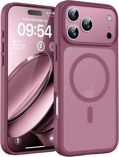 TOCOL for iPhone 17 Pro Max Case, Compatible with Magsafe Charger, Full Camera Protection, Translucent Matte for iPhone 17 Pro Max Phone Case 6.9 inch (Plume)