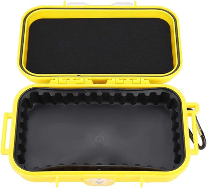 Tiiyee Small Waterproof Storage Case, Dry Box Protective Case Shockproof Survival Storage Container 6.29 * 3.54 * 1.57in Floating Hard Shell Wet Dry Box Airtight for Fishing Outdoor Gear