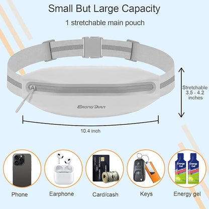 Fanny Pack for Men, Running Belts Waist Pack for Women, Water Resistant Runners Belt Bag, Bounce Free Waist Belt for iPhone Samsung Card Key, Phone Holder for Running Jogging Workout - Grey