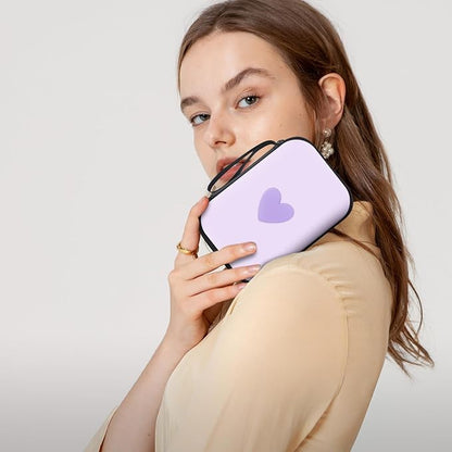 CameCosy DIY Phone Charger Case Storage Sets Cable Protector Earphone Wire Saver with Travel Storage Bag, Cute Cable Charger Protector Cord Organizer for iPhone (Purple Love Heart)
