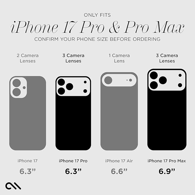 Case-Mate Camera Lens Protector with Aluminum Twinkle Rings for iPhone 17 Pro Max/iPhone 17 Pro - Double Tempered Glass, Anti-Scratch - Ultra HD View with Night Shooting, Case Friendly, Easy Install