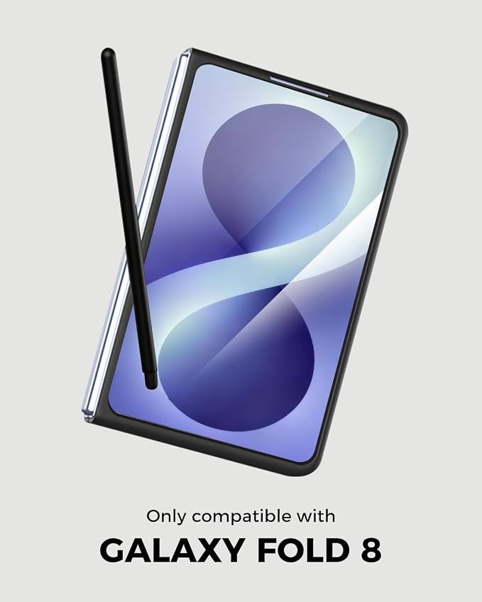 NINKI Spen for Samsung Galaxy Fold 8 Case with Screen Protector,Stylus Pen Holder Military Grade Rugged Dustproof Shockproof Pen Storage Hard Case for Galaxy Fold 8 Black