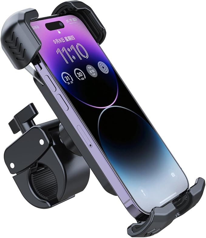 Bicycle Phone Holder,Bike Cell Phone Holder for iPhone Samsung Galaxy Note & 4.5-7" Smartphone,360° Rotatable Handlebar Phone Mount for Electric Scooter ATV Road Mountain Bike Golf Cart Navigation