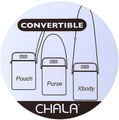 CHALA Dog Collection Cell Phone Crossbody Purse-Women PU Leather/Canvas Multicolor Handbag with Adjustable Strap
