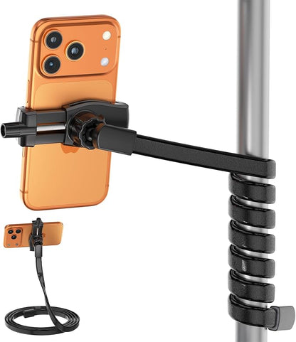 Flexible Phone Holder for Treadmill |Stroller |Wheel |Chair Pole |Stick |Rod |Tube |Shelf | Railing |Cart,35.4" / 90 cm Gooseneck Arm Mount,Compatible with 3.5~7.5" iPhone/LG/Galaxy Smartphone
