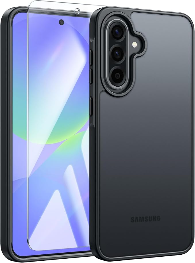 FNTCASE for Samsung Galaxy A36-5G Case: for Galaxy A56 5G Case Frosted Translucent Matte Shockproof Slim Protective Case - Military Grade Drop Proof Anti-Fingerprint Hard Back Phone Cover - 6.7 inch