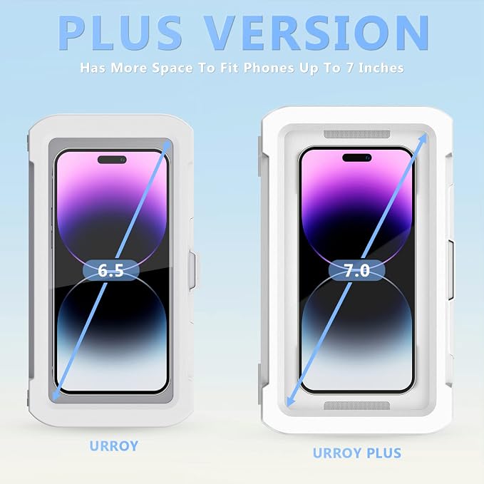 URROY Shower Phone Holder Waterproof, 360° Rotation Shower Phone Case, Anti-Fog High Sensitivity Universal Cover Mount Stand for Bathroom Wall Mirror Bathtub Kitchen, Gift for Men Women