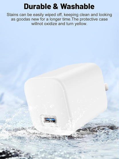 Silicone Protective Case for Anker Nano 45W USB-C Charger, Full-Body Protective Cover with Precise Cutouts, Shockproof Dustproof Charging Block Protector Sleeve & Scratch-Resistant Sleeve (White)