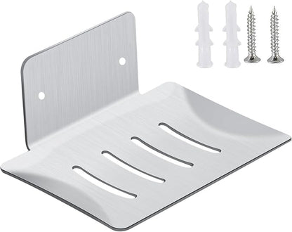 YUZP Soap Holder for Shower with Stainless Steel,Rustproof Soap Saver Sponge Holder for Bathroom,Tub,Kitchen Sink (Chrome Bore)