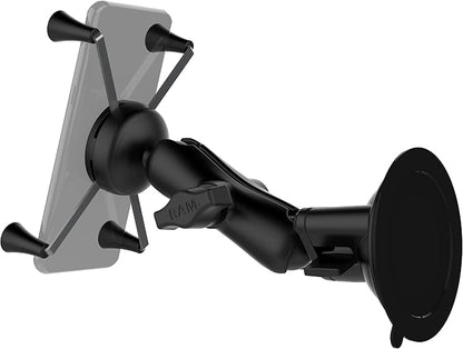 RAM MOUNTS X-Grip Large Phone Mount for Windshield – Twist-Lock Suction Cup, Medium Arm (RAM-B-166-UN10U)