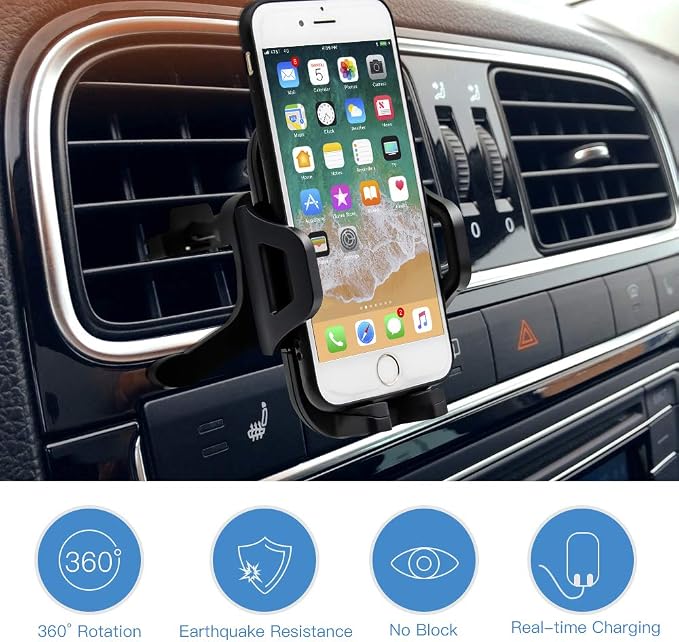 SONKIR Car Phone Mount, Dashboard & Windshield Cell Phone Holder Stand with One-Touch Design 360° Rotation for All Smartphones