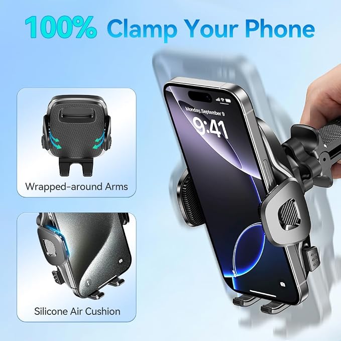 2026 New Car Vent Phone Holder [Thick Cases Friendly] Rotatable Universal Phone Mount for Your Car with Wide Clamp, Car Phone Holder Mount for iPhone 17 Pro Max 15 14 13 Samsung S25