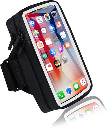 Phone Holder for Running Armband Cell Phone Holder iPhone 17 16 16e 15 14 13 12 11 Pro Max Xs Xr X Plus Mini Galaxy Ultra S26 Note, Sports Arm Bag Bands Fit Exercise Gym Workout Runner Hiking